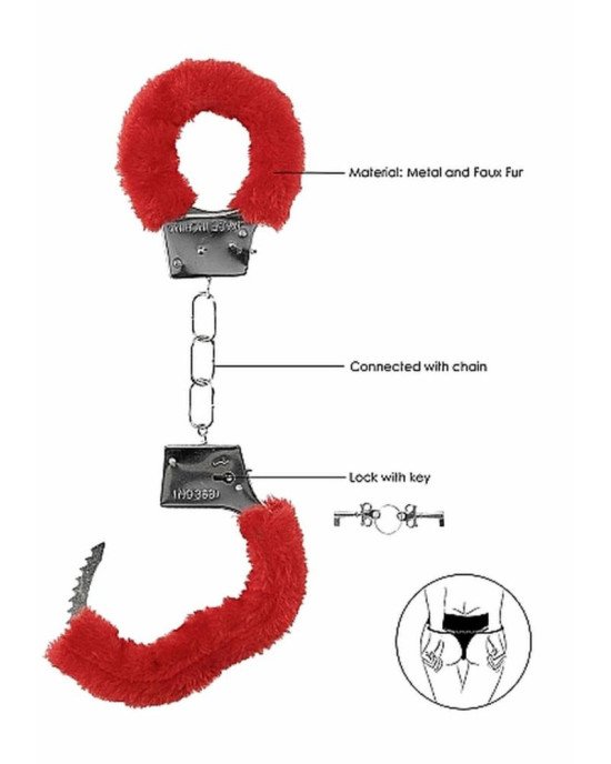 Наручники - Ouch! Beginner's Handcuffs Furry Red