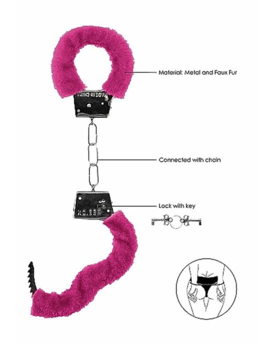 Наручники - Ouch! Beginner's Handcuffs Furry Pink Наручники - Ouch! Beginner's Handcuffs Furry Pink