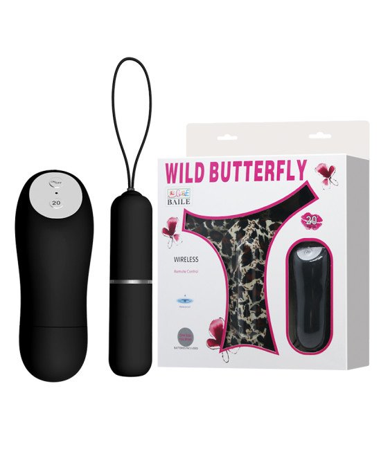 Трусики з вібропулею - Wild Butterfly Black Трусики з вібропулею - Wild Butterfly Black