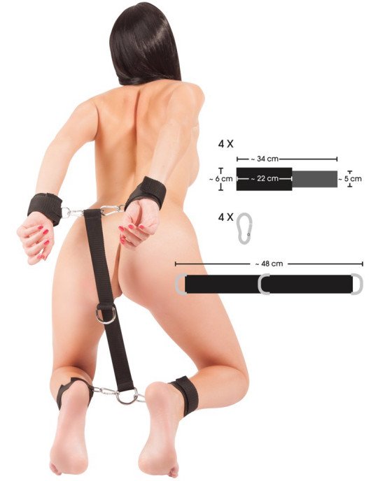 Бондаж / фіксатори - Bad Kitty Handcuffs / Ankle Cuffs Set Бондаж / фіксатори - Bad Kitty Handcuffs / Ankle Cuffs Set