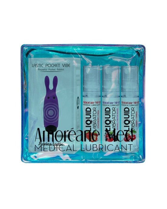 Набір вібраторів - Amoreane Med Purple (strawberry + berries + cherry по 10 мл)