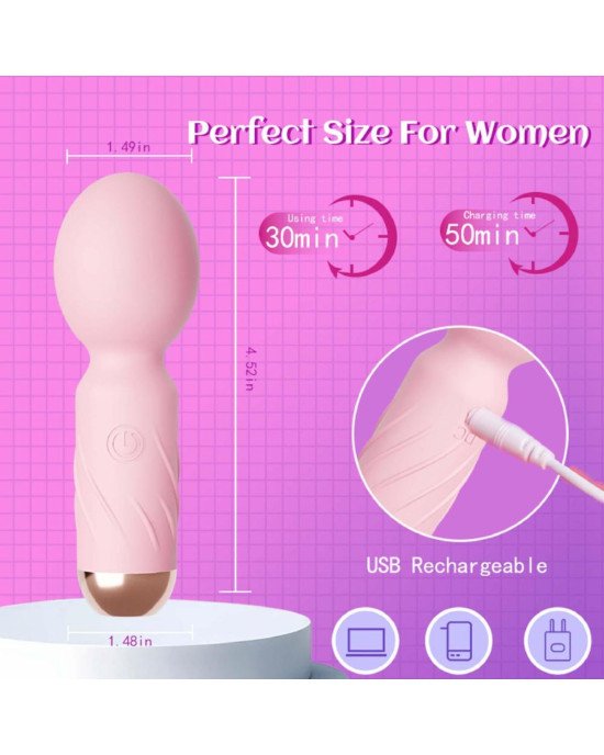 Міні вібромасажер - Cute Mini Wand Pink