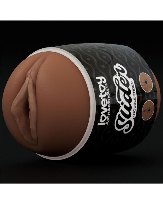 Мастурбатор - Slider Double-Ended Masturbator Vagina and Anus Brown Мастурбатор - Slider Double-Ended Masturbator Vagina and Anus Brown