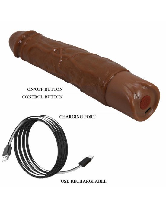 Реалістичний вібратор - Pretty Love Osric Realistic Vibrating Dildo Brown Реалістичний вібратор - Pretty Love Osric Realistic Vibrating Dildo Brown