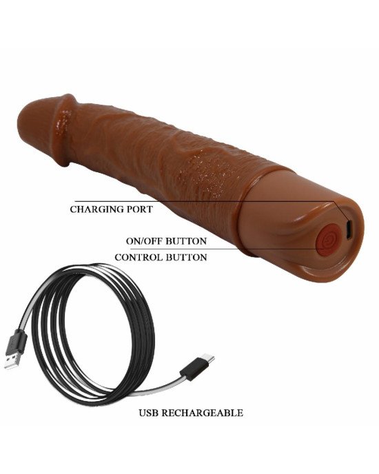 Реалістичний вібратор - Pretty Love Leander Realistic Vibrating Dildo Brown Реалістичний вібратор - Pretty Love Leander Realistic Vibrating Dildo Brown