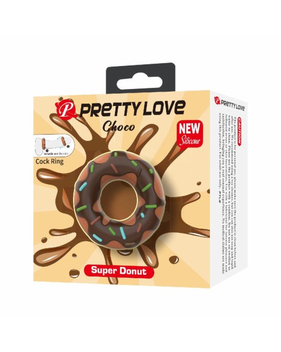 Ерекційне кільце - Pretty Love Choco Super Donut Silicone Cock Ring