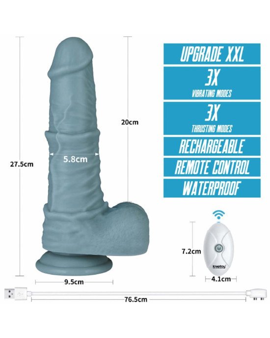 Реалістичний вібратор - Rechargeable Thrusting and Vibrating Silicone Dildo 11