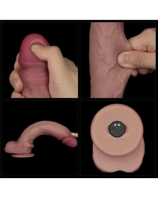 Реалістичний вібратор - Vibrating Sliding Skin Pro II Dual Layer Silicone Dong 10