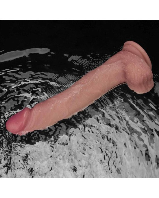 Реалістичний вібратор - Vibrating Sliding Skin Pro II Dual Layer Silicone Dong 10