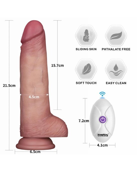 Реалістичний вібратор - Vibrating Sliding Skin Pro II Dual Layer Silicone Dong 8.5 Реалістичний вібратор - Vibrating Sliding Skin Pro II Dual Layer Silicone Dong 8.5