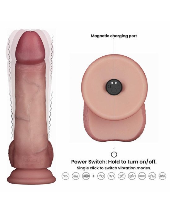 Реалістичний вібратор - Vibrating Sliding Skin Pro II Dual Layer Silicone Dong 8 Реалістичний вібратор - Vibrating Sliding Skin Pro II Dual Layer Silicone Dong 8