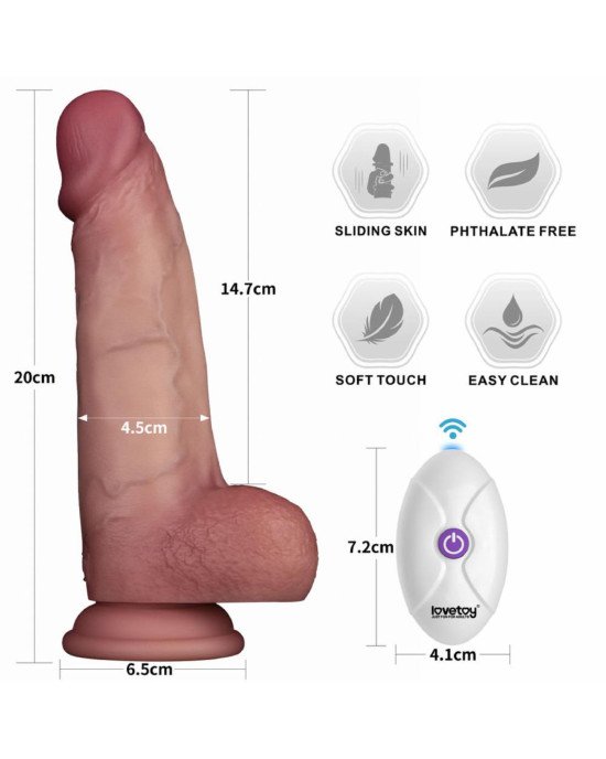 Реалістичний вібратор - Vibrating Sliding Skin Pro II Dual Layer Silicone Dong 8 Реалістичний вібратор - Vibrating Sliding Skin Pro II Dual Layer Silicone Dong 8