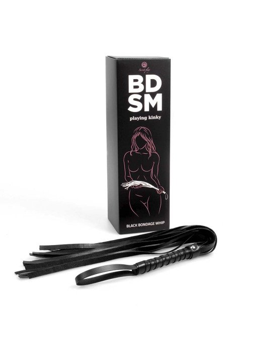 Батіг - Secret Play BDSM Playing Kinky Black Bondage Whip Батіг - Secret Play BDSM Playing Kinky Black Bondage Whip