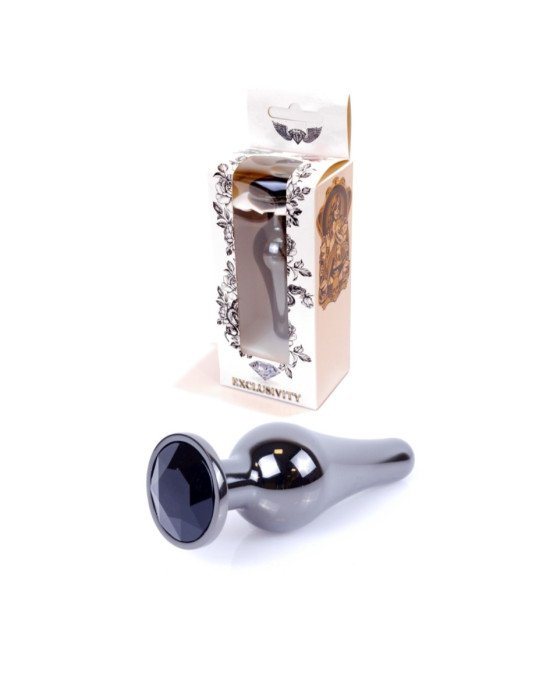 Анальна пробка - Jewellery Dark Silver BUTT PLUG- Black Анальна пробка - Jewellery Dark Silver BUTT PLUG- Black