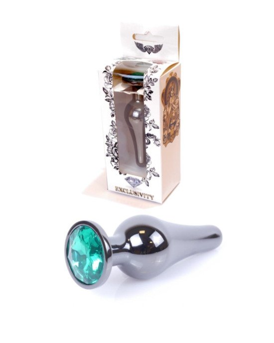 Анальна пробка - Jewellery Dark Silver BUTT PLUG- Green Анальна пробка - Jewellery Dark Silver BUTT PLUG- Green