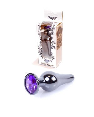 Анальна пробка - Jewellery Dark Silver BUTT PLUG- Purple