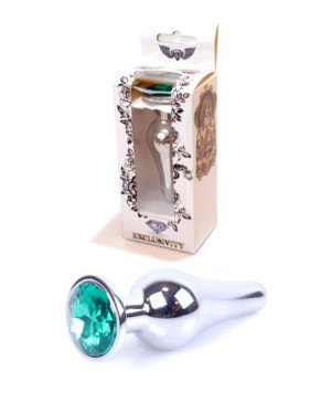 Анальна пробка - Jewellery Silver BUTT PLUG- Green