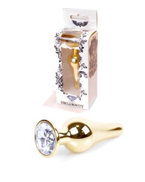 Анальна пробка - Jewellery Gold BUTT PLUG- Clear