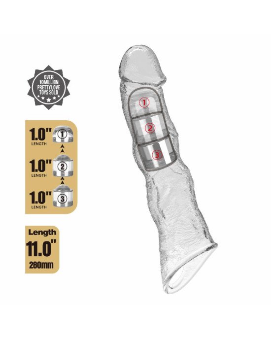 Подовжуюча насадка на член - Pretty Love Extension Penis Sleeve Clear, 28 см