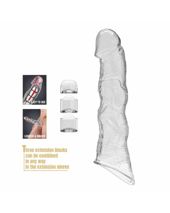 Подовжуюча насадка на член - Pretty Love Extension Penis Sleeve Clear, 28 см