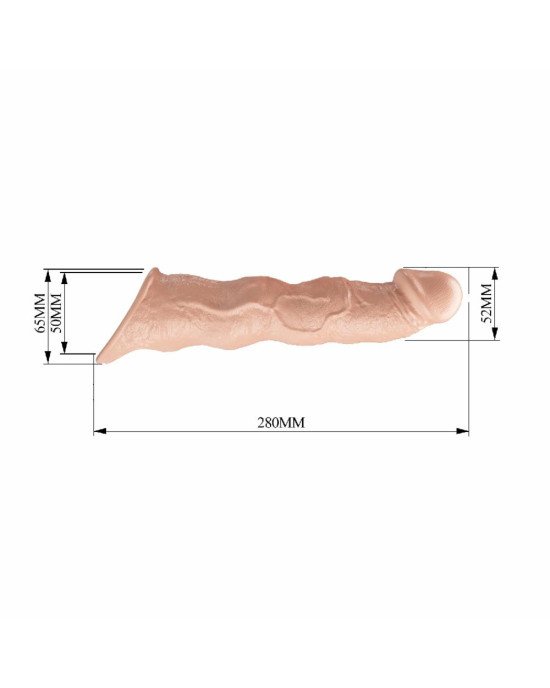 Подовжуюча насадка на член - Pretty Love Extension Penis Sleeve Flesh, 28 см Подовжуюча насадка на член - Pretty Love Extension Penis Sleeve Flesh, 28 см