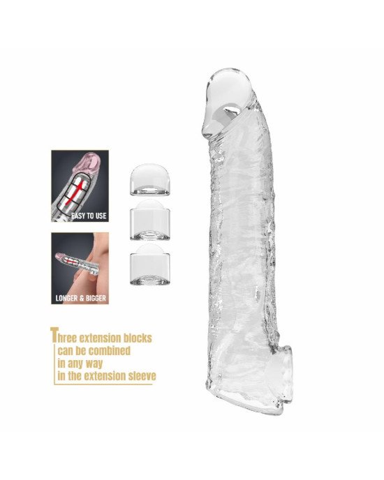 Подовжуюча насадка на член - Pretty Love Extension Penis Sleeve Clear, 26 см Подовжуюча насадка на член - Pretty Love Extension Penis Sleeve Clear, 26 см