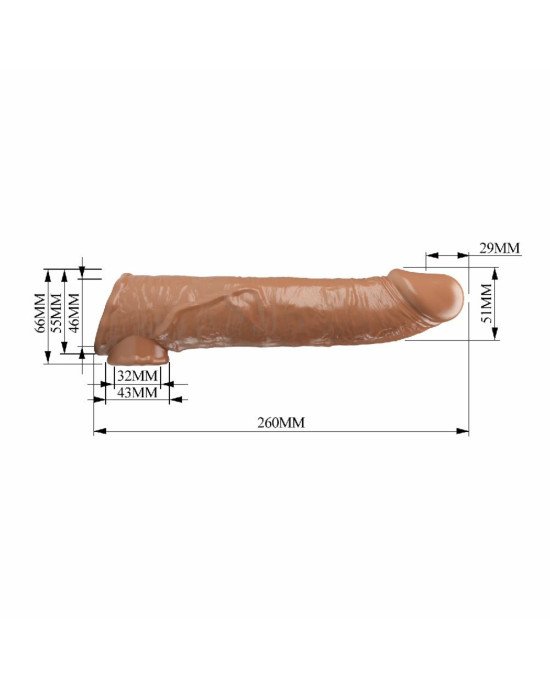 Подовжуюча насадка на член - Pretty Love Extension Penis Sleeve Latin, 26 см Подовжуюча насадка на член - Pretty Love Extension Penis Sleeve Latin, 26 см