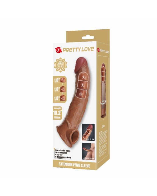 Подовжуюча насадка на член - Pretty Love Extension Penis Sleeve Latin, 26 см Подовжуюча насадка на член - Pretty Love Extension Penis Sleeve Latin, 26 см