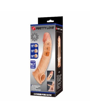 Подовжуюча насадка на член - Pretty Love Extension Penis Sleeve Flesh, 26 см