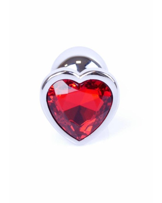 Анальна пробка - Jewellery Silver Heart Plug - Red Анальна пробка - Jewellery Silver Heart Plug - Red