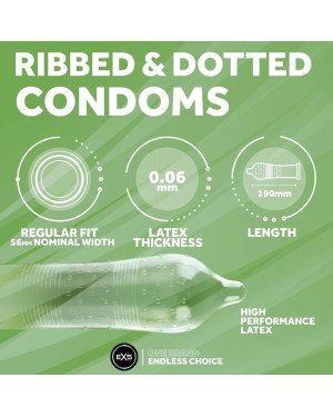 Презерватив - EXS Ribbed And Dotted Condom, 1 шт.