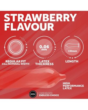 Презерватив - EXS Strawberry Flavour Condom, 1 шт.