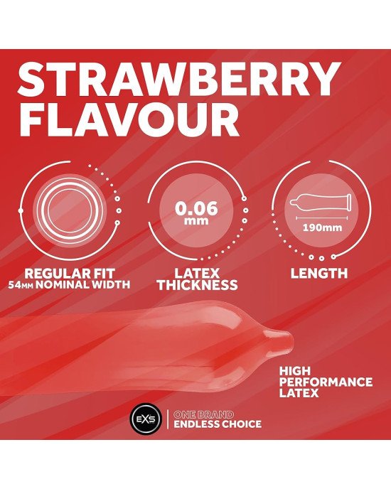 Презерватив - EXS Strawberry Flavour Condom, 1 шт. Презерватив - EXS Strawberry Flavour Condom, 1 шт.