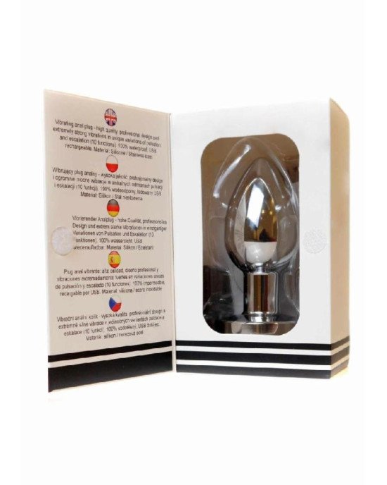 Анальна пробка - Rechargeable Butt Plug Vibrator Silver Анальна пробка - Rechargeable Butt Plug Vibrator Silver