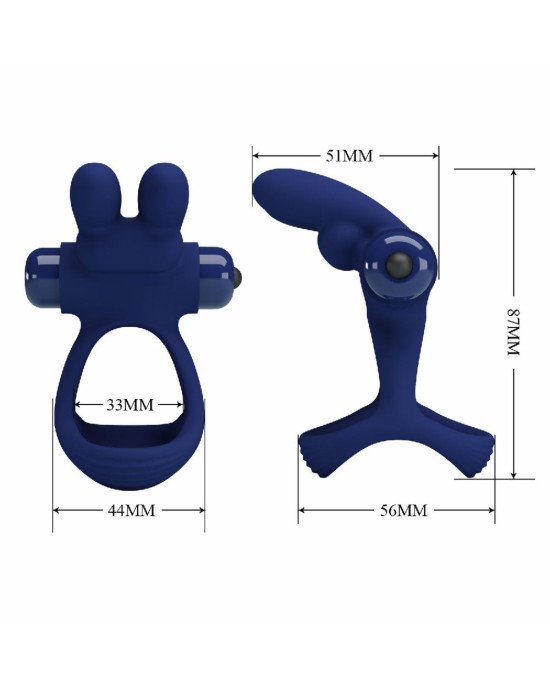 Ерекційне кільце - Pretty Love Powerful Vibro Cock Ring Bunny Blue Ерекційне кільце - Pretty Love Powerful Vibro Cock Ring Bunny Blue