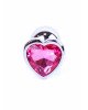 Анальна пробка - Jewellery Silver Heart Plug Light Pink