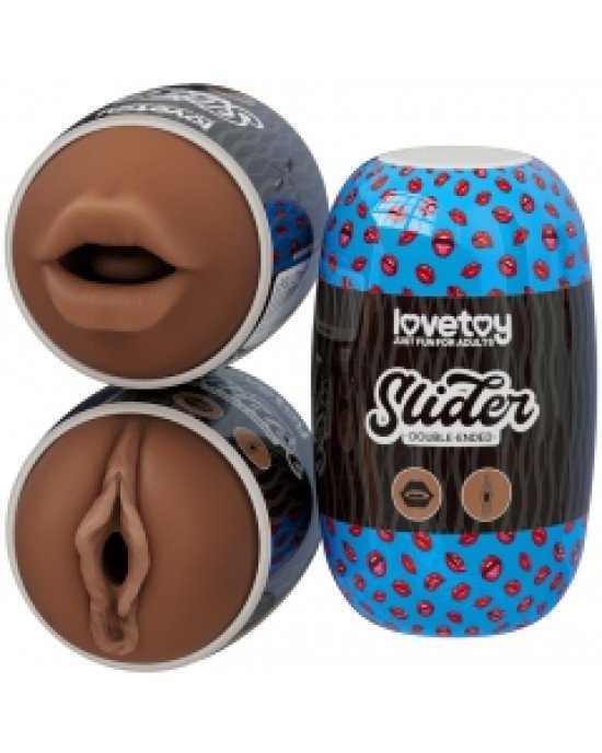 Мастурбатор - Slider Double-Ended Masturbator Mouth and Vagina Brown Мастурбатор - Slider Double-Ended Masturbator Mouth and Vagina Brown