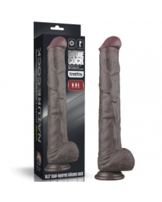 Фалоімітатор - Dual Layered Bendable Silicone Cock XXL 14.5'' Black Фалоімітатор - Dual Layered Bendable Silicone Cock XXL 14.5'' Black
