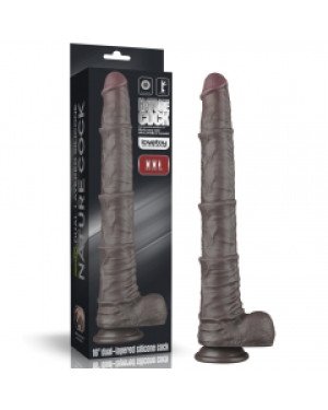 Фалоімітатор - Dual Layered Bendable Silicone Cock XXL 16'' Black