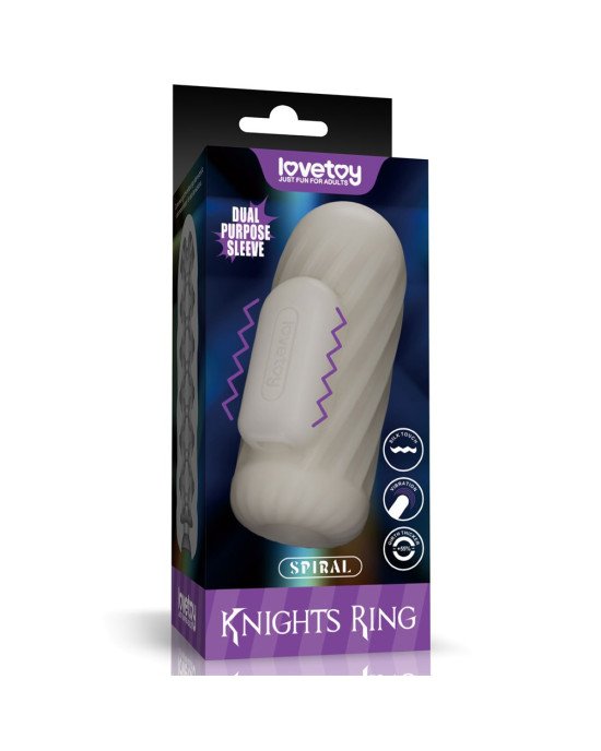 Мастурбатор - Knights Ring Vibrating Dual Purpose Sleeve-Spiral Мастурбатор - Knights Ring Vibrating Dual Purpose Sleeve-Spiral