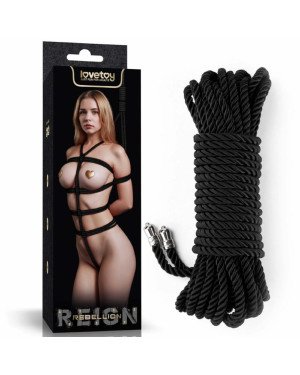Мотузка - Rebellion Reign Black Bondage Rope, 10 м