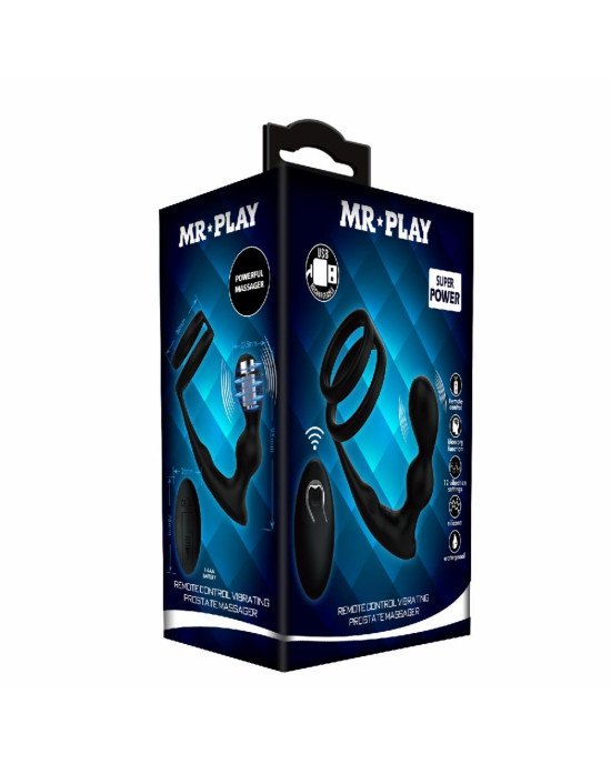 Анальна пробка з ерекційним кільцем - Mr Play Remote Control Vibrating Prostate Massager Анальна пробка з ерекційним кільцем - Mr Play Remote Control Vibrating Prostate Massager