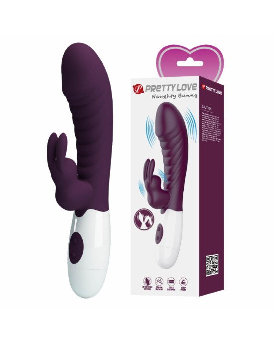 Вібратор - Pretty Love Naughty Bunny Vibrator Dark Purple Вібратор - Pretty Love Naughty Bunny Vibrator Dark Purple