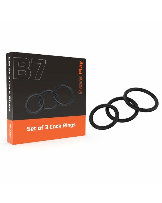Ерекційні кільця - Erospace Men’s Play Set Of 3 Cock Rings B7 Ерекційні кільця - Erospace Men’s Play Set Of 3 Cock Rings B7