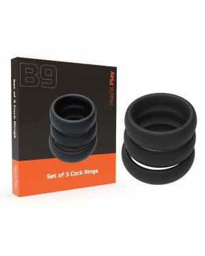 Набір ерекційних кілець - Erospace Men’s Play Set Of 3 Cock Rings B9