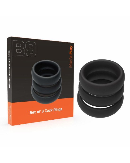 Набір ерекційних кілець - Erospace Men’s Play Set Of 3 Cock Rings B9 Набір ерекційних кілець - Erospace Men’s Play Set Of 3 Cock Rings B9