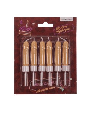 Свічки у вигляді пеніса Penis Candles Flesh, 6  шт.