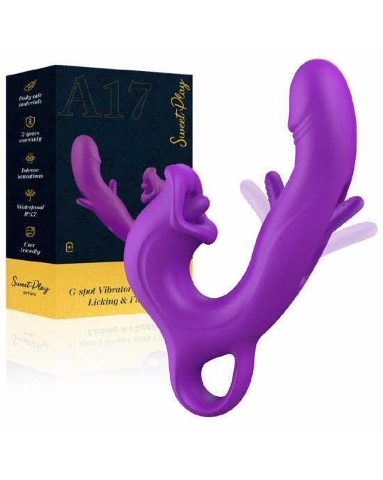 Вібратор - Erospace Sweet Play G-Spot Vibrator With Clitoral Licking & Flapping A17 Вібратор - Erospace Sweet Play G-Spot Vibrator With Clitoral Licking & Flapping A17