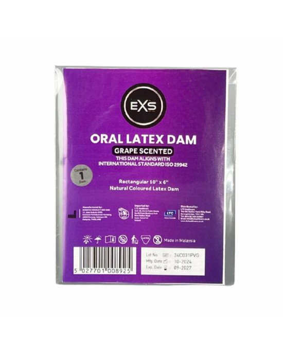 Латексна серветка для орального сексу - EXS Oral Latex Dam Grape Scented Латексна серветка для орального сексу - EXS Oral Latex Dam Grape Scented
