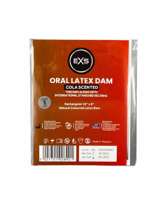 Латексна серветка для орального сексу - EXS Oral Latex Dam Cola Scented Латексна серветка для орального сексу - EXS Oral Latex Dam Cola Scented